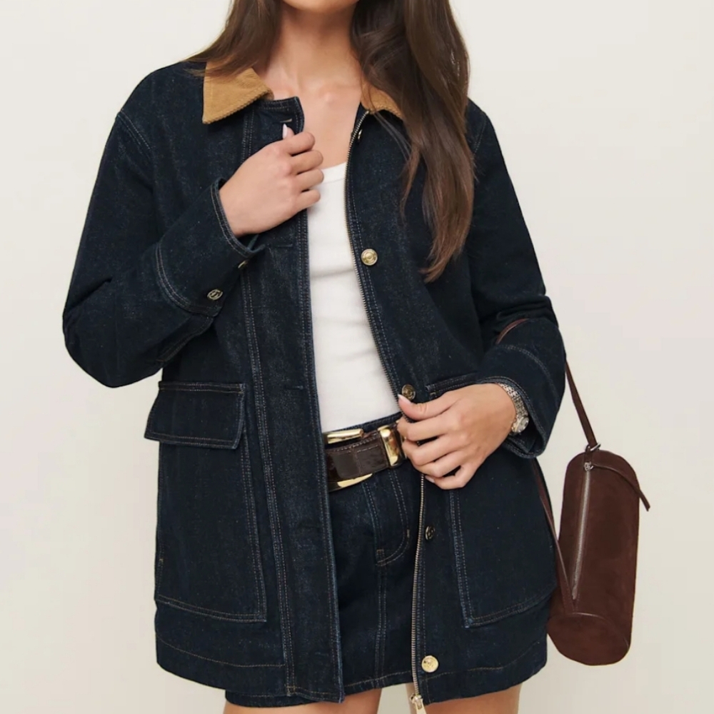 Reformation Archer Denim Jacket, Medium, Ondine